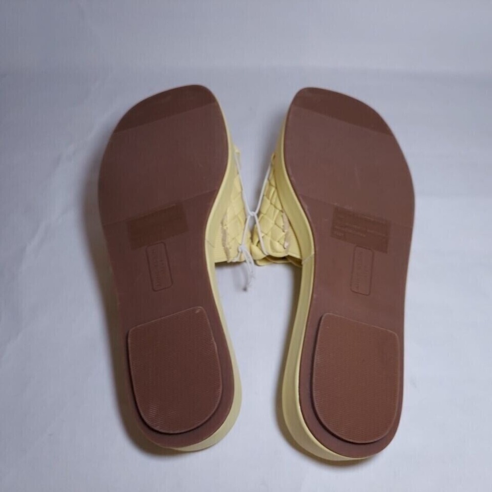 Anne Klein Iflex Slide 8 Sandals Yellow Tomisina Weaved Braided Platform Beach - Picture 8 of 8